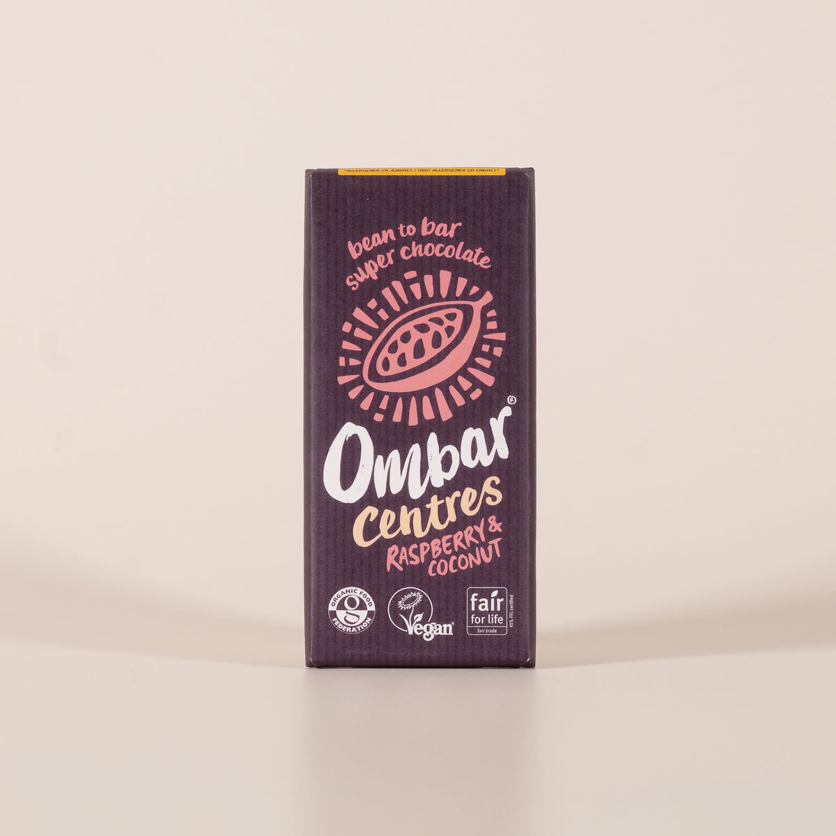 Ombar chokoladebar med hindbær og kokos