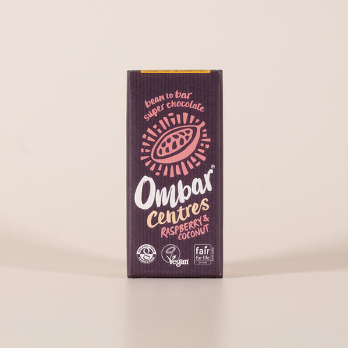Ombar chokoladebar med hindbær og kokos