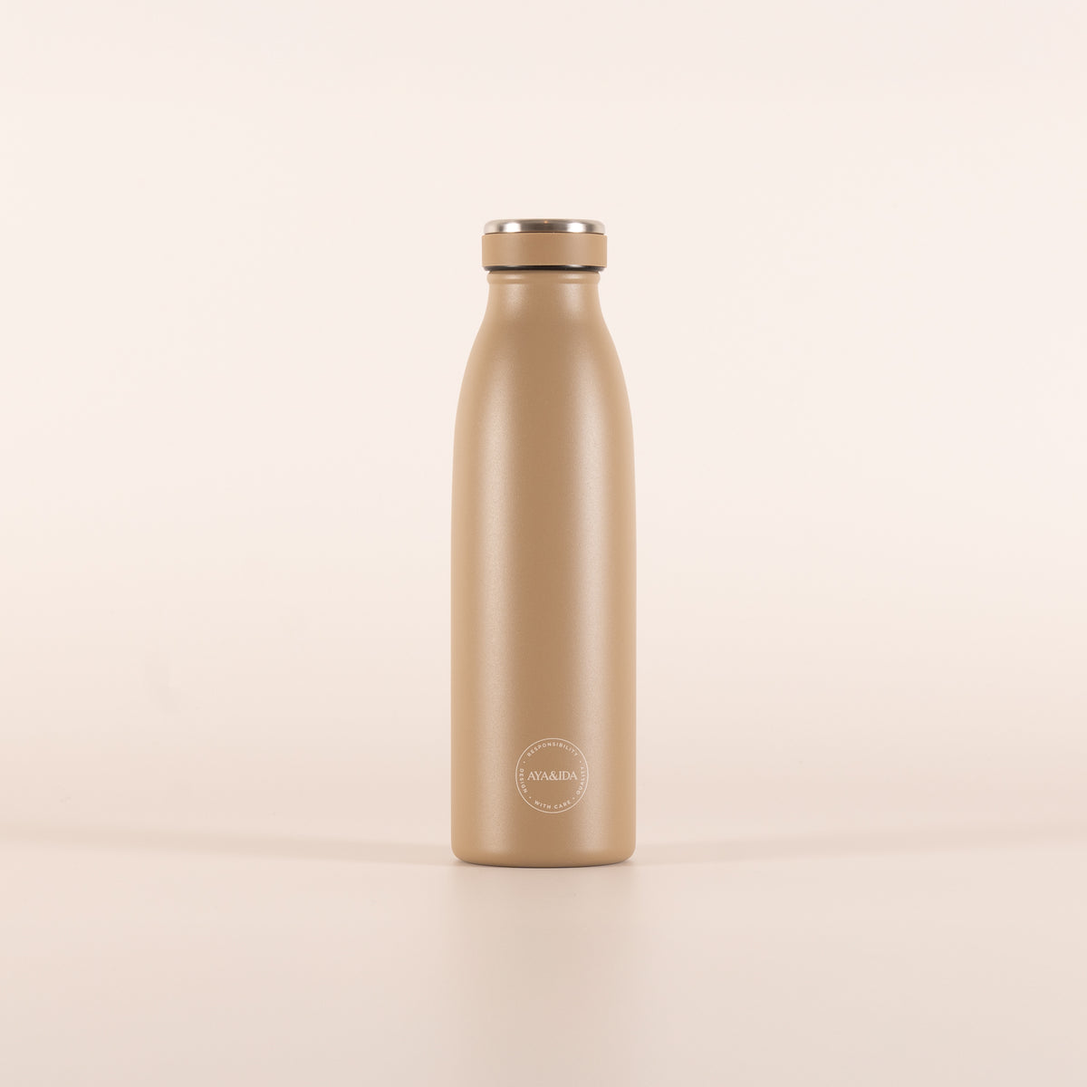 Aya og Ida drikkeflaske i støvet brun, 500 ml i stål